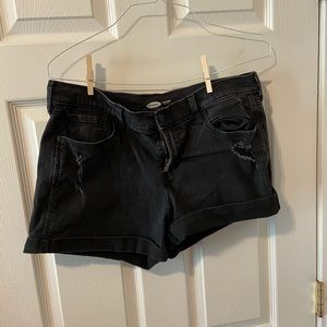 Old Navy size 14 black mid rise jean shorts